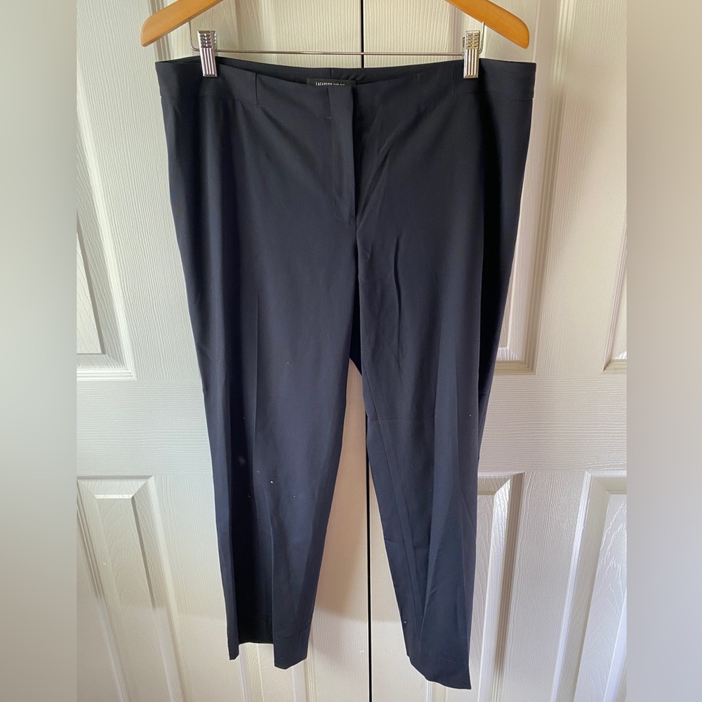 Lafayette 148 Navy Stretch Wool Mid-Rise Straight Leg Classy Office Trousers 12